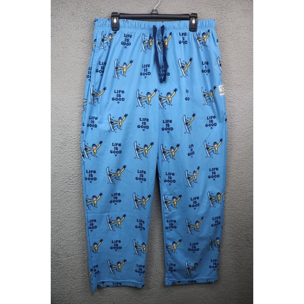 Life is Good Men's Fleece Lounge/Pajama Pants-Size XL-Soft-Drawstring-Pockets